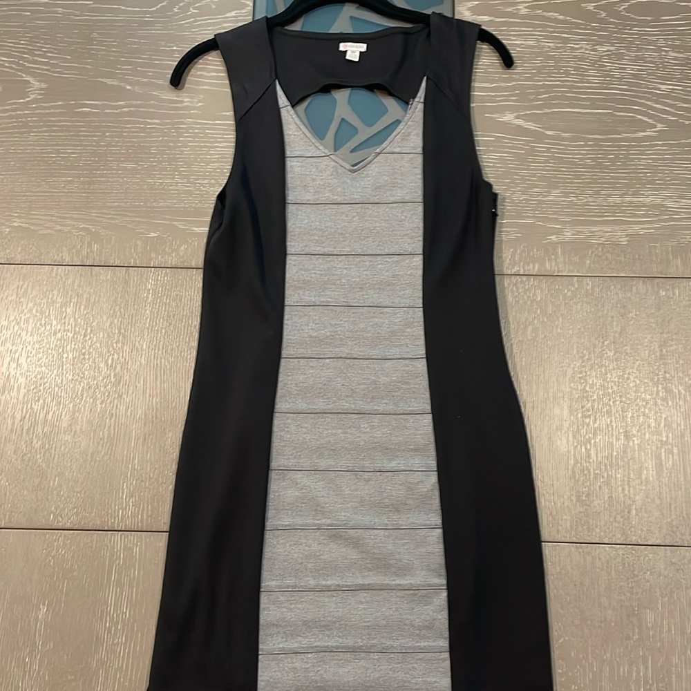 Guess brand midi dress. ideal for the holidays. gray and black color